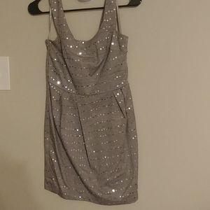 Grey sequin cocktail dress